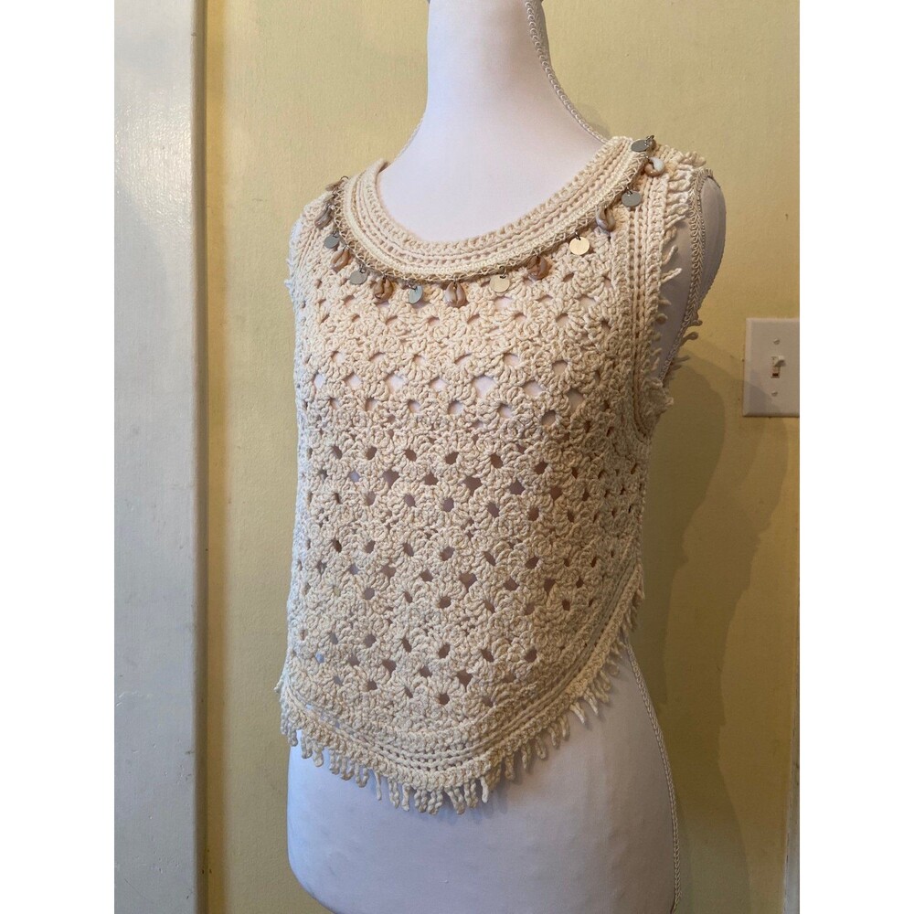 Pol tank pol crocheted tank top cropped crop tank OS one size NEW pol top shells